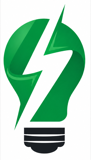 Logo IZII : ampoule verte traversée d'un éclair
